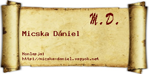Micska Dániel névjegykártya