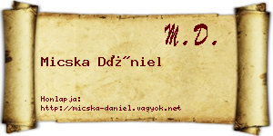 Micska Dániel névjegykártya